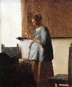 Jan Vermeer Woman in Blue Reading a Letter oil painting artist
